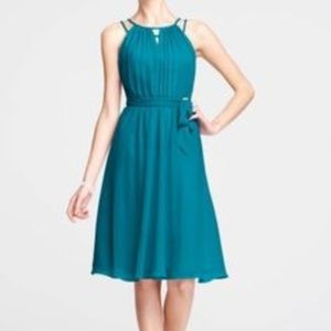 Short Sleeveless Chiffon Dress Beaded Straps